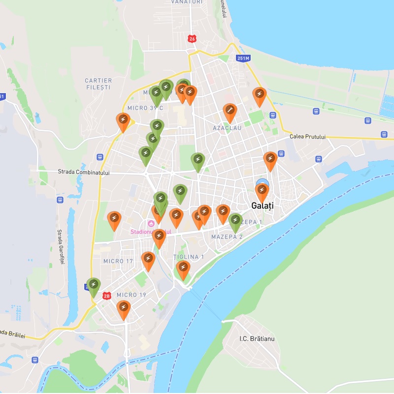 Stații de încărcare în Galați