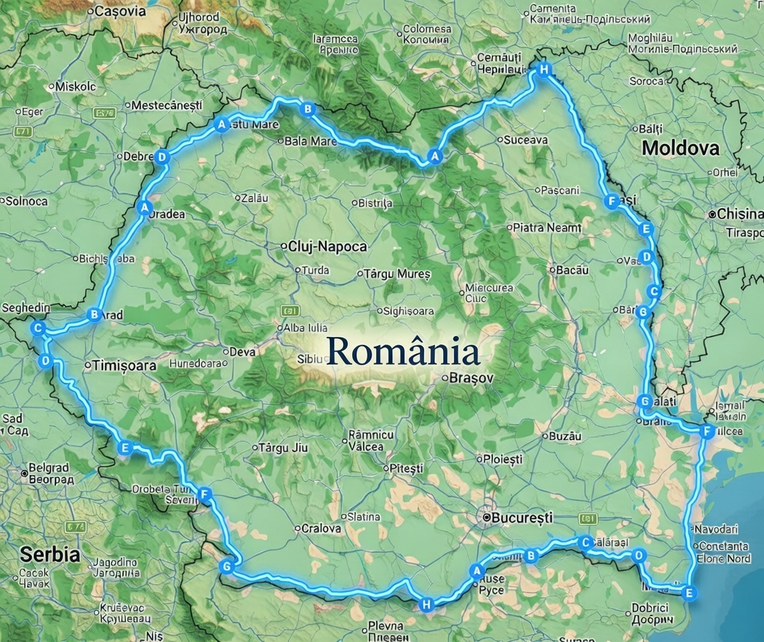 Înconjurul României în 80 de ore cu mașina electrică