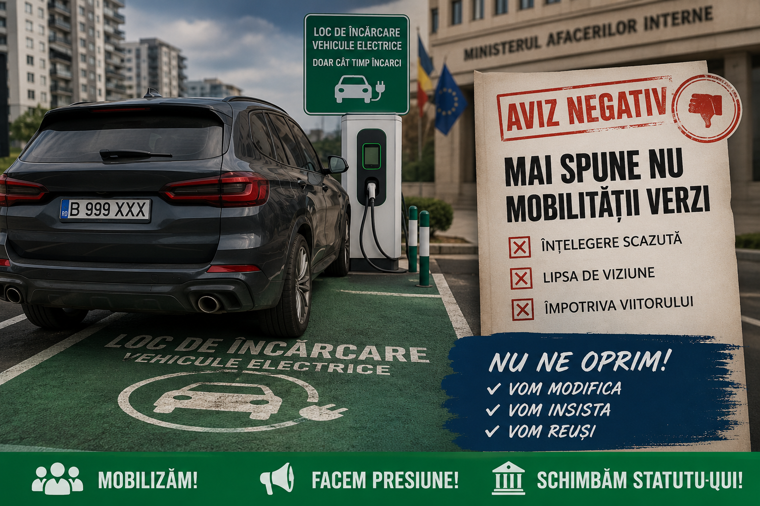 MAI spune „nu” protejării locurilor de încărcare.